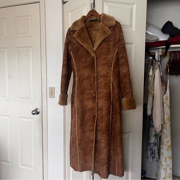 Vintage Full Length Faux Fur Coat - Picture 1 of 15